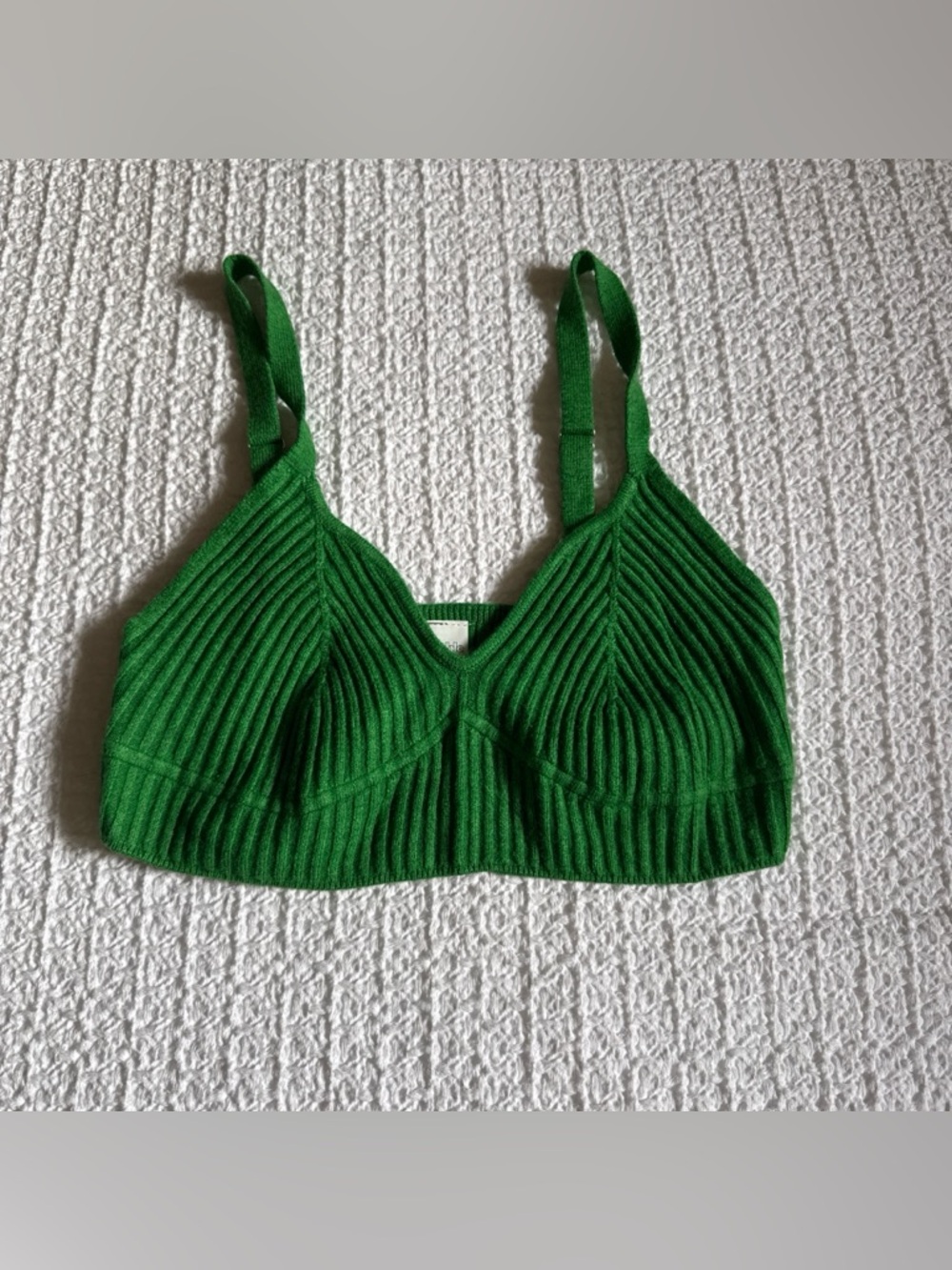 wild fable Green Ribbed Crop Bralette